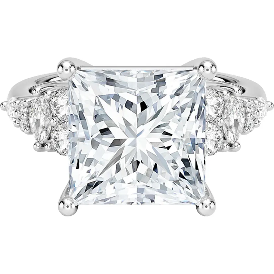 0.50-5 CT Princess Cut Moissanite Engagement Ring for Women, Solitaire Ring