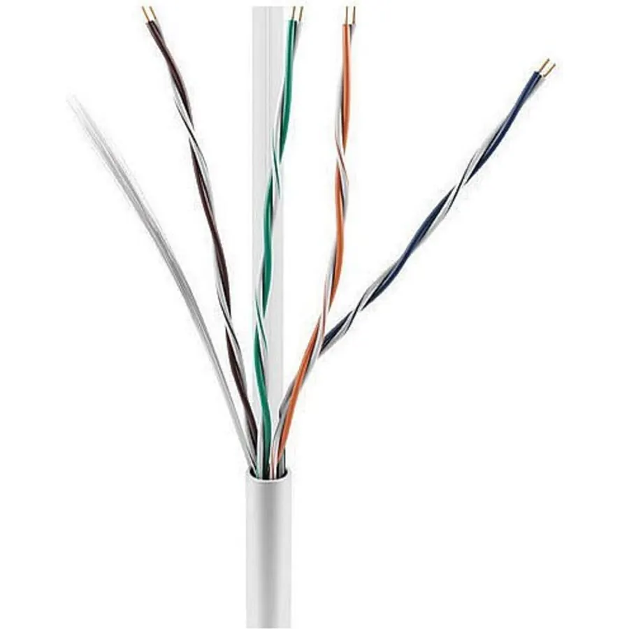0E-CAT6RWHP CAT6+ Riser Cable, 23/4 Solid BC, Unshielded, CMR, FT4, 1000' (304.8m) Reel in Box, White