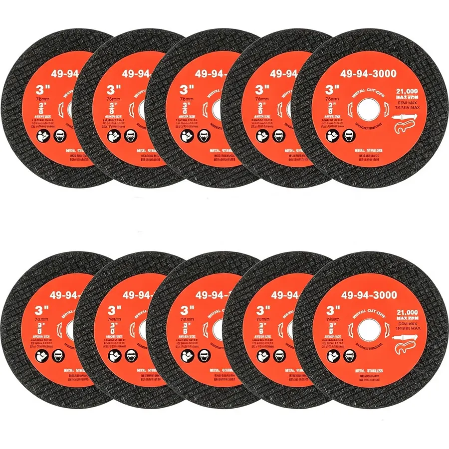 10 Pack 49-94-3000 3" Metal Cut Off Wheel for Milwau-kee 2522-20 Tool