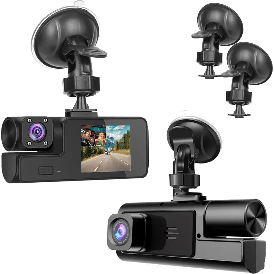 1080P Dual Dash Camera for Car Front and Inside Dashcam Car Security Video Recorder,170°Wide Angle Vehicle Cam,WDR,G-Sensor,Loop Recording,Night Vision (Dual Dash Cam Without Card)