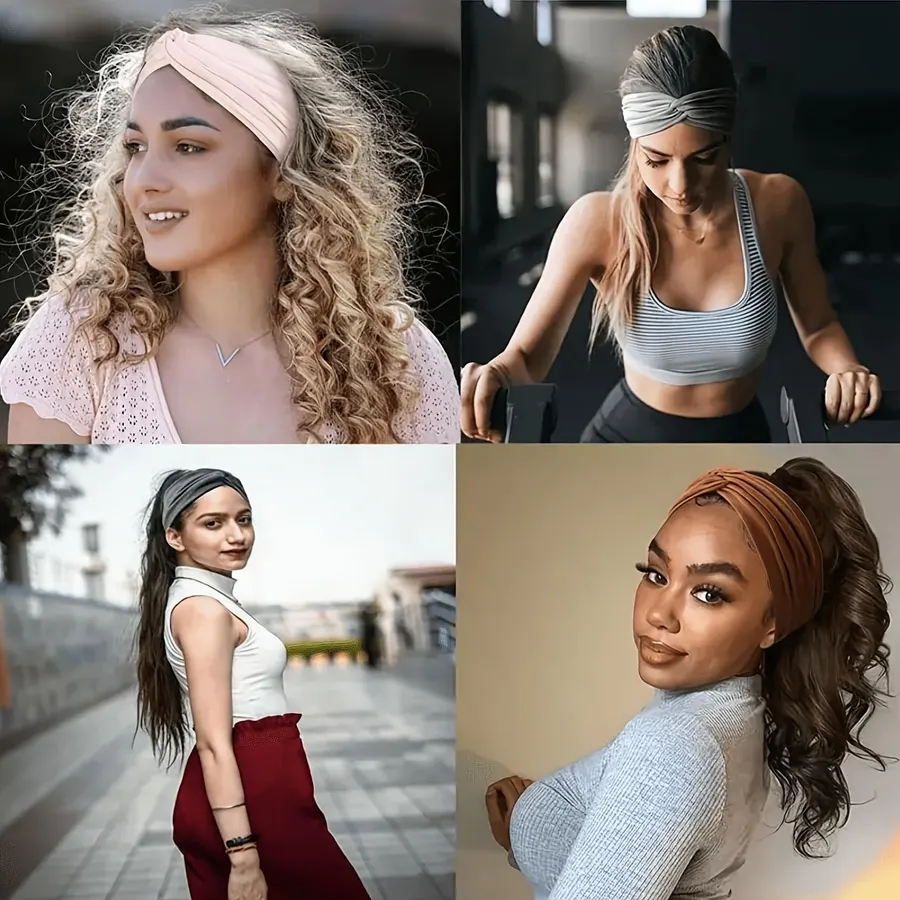 10pcs Bohemian Style Headbands, Women's Non-Slip Breathable Elastic Hair Accessories For Running Sports Yoga, Birthday Gifts