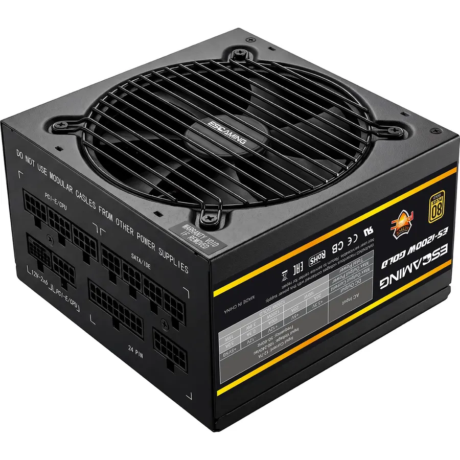 1200W ATX 3.1 Power Supply, 80 Plus Gold Certified, Fully Modular PSU, PCIe 5.1 Ready with 12VHPWR Cable, 120mm Silent Fan, High Efficiency Gaming PC Power Supply