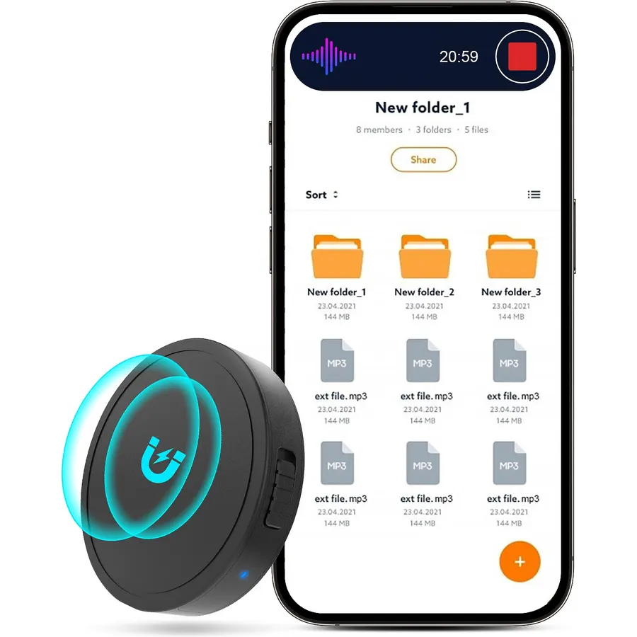 128G (1600 Hour) Magnetic Voice Activated Recorder - Nanezan Recording Device MP3 Records with 70 Hours Battery Time, USB-C Audio Recorder for Work, Lectures, Meetings, Interviews