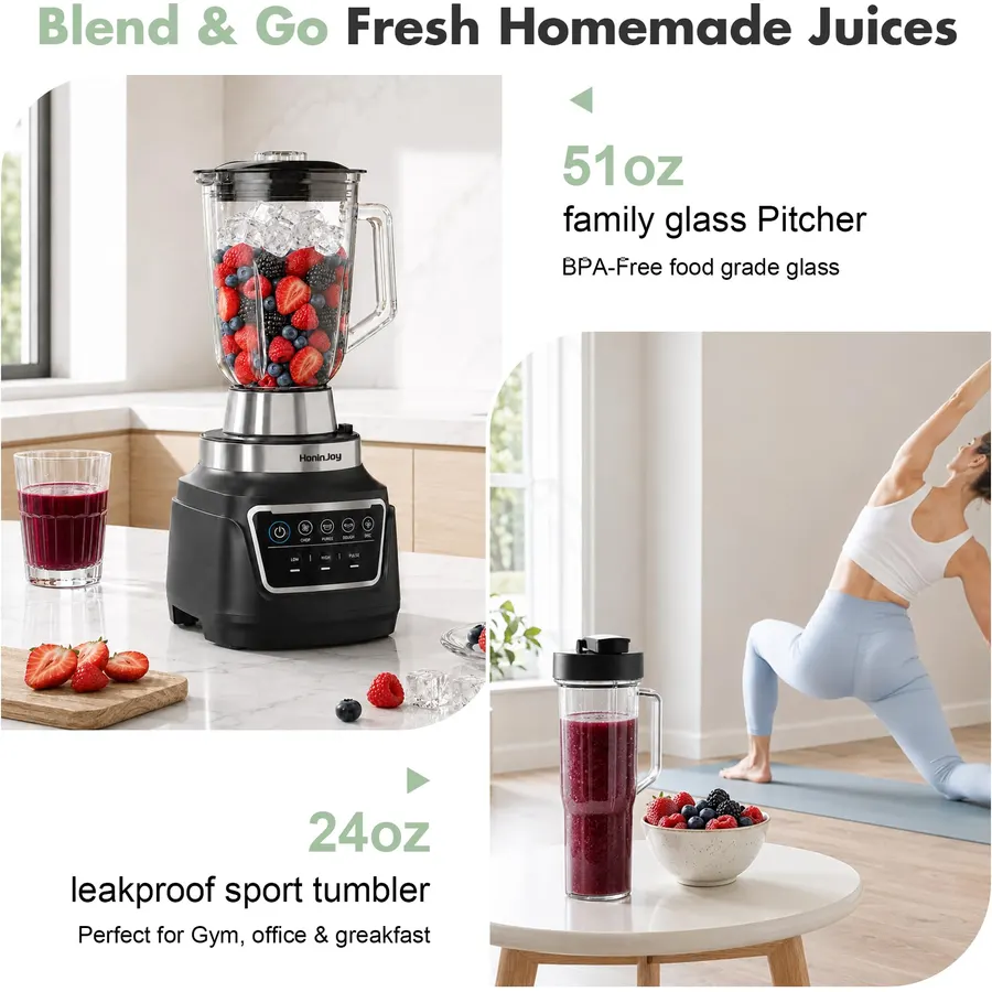 14-in-1 Food Processor Blender Combo, All-in-One Kitchen Blender