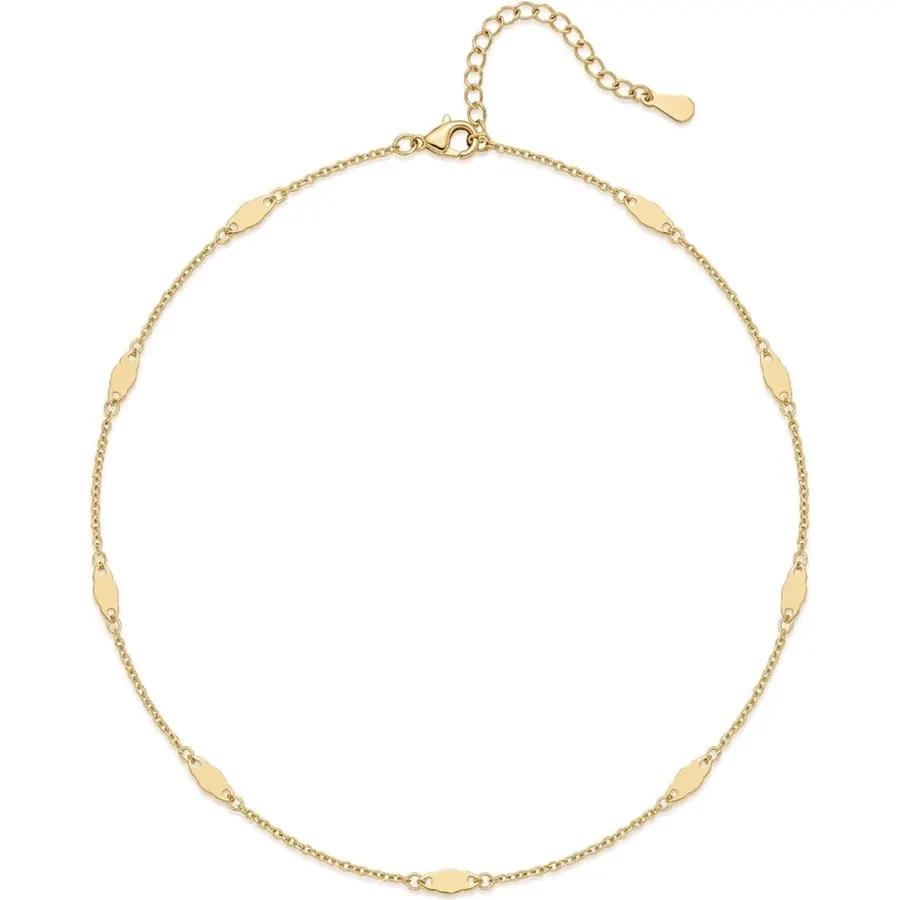 14K Gold Choker Necklace for Women Link Chain Necklace Jewelry for women