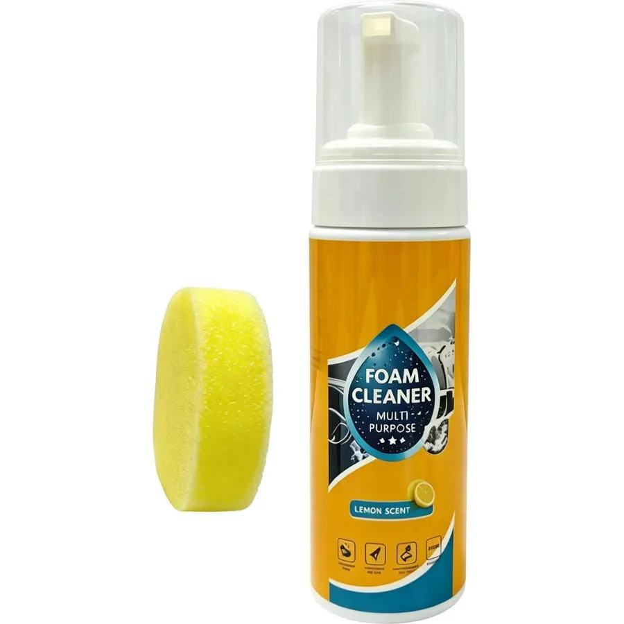 150ml Foam Cleaner, Lemon Scent Powerful Multifunctional Foam Cleaner, All-Purpose Deep Cleaning Spray For Car Interior, Kitchen Grease, Bathroom Tiles, Sofa Upholstery