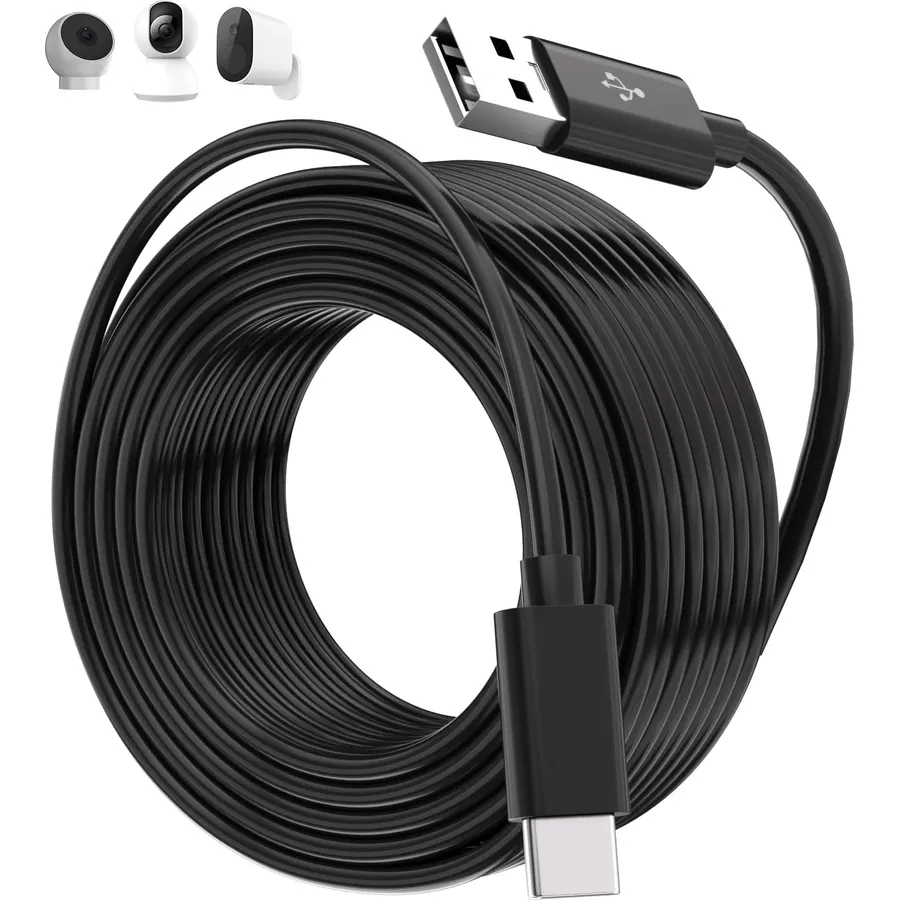 16FT USB C Cable,5M Long Power Extension Cord Black