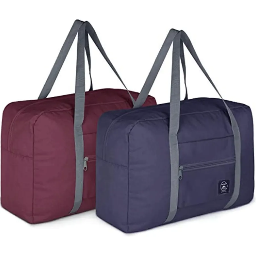 2 Pack Foldable Travel Duffel [[Bag]] for Airlines [Carry] on Weekender [Overnight] Hospital Tote Gym Duffel [[Bag]] with Toiletry [[Bag [Overnight] [[Bag For Women