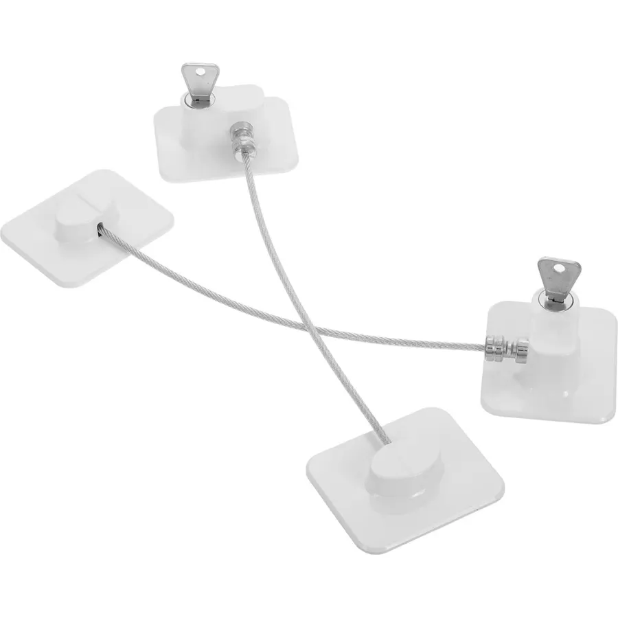 2 Pcs Safety Fridge Lock, Adhesive Steel Wire