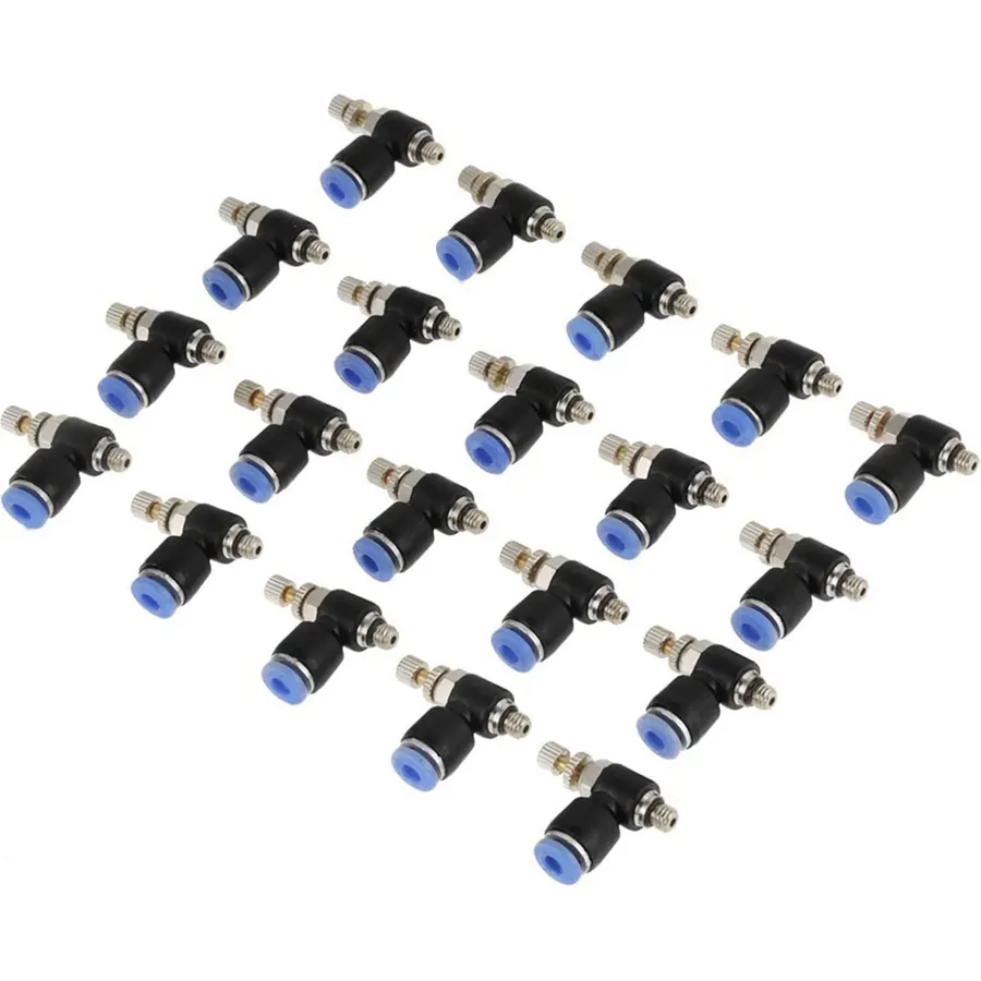 20Pcs 4mm Tube M5 Pneumatic Air Speed Control Valve Connector