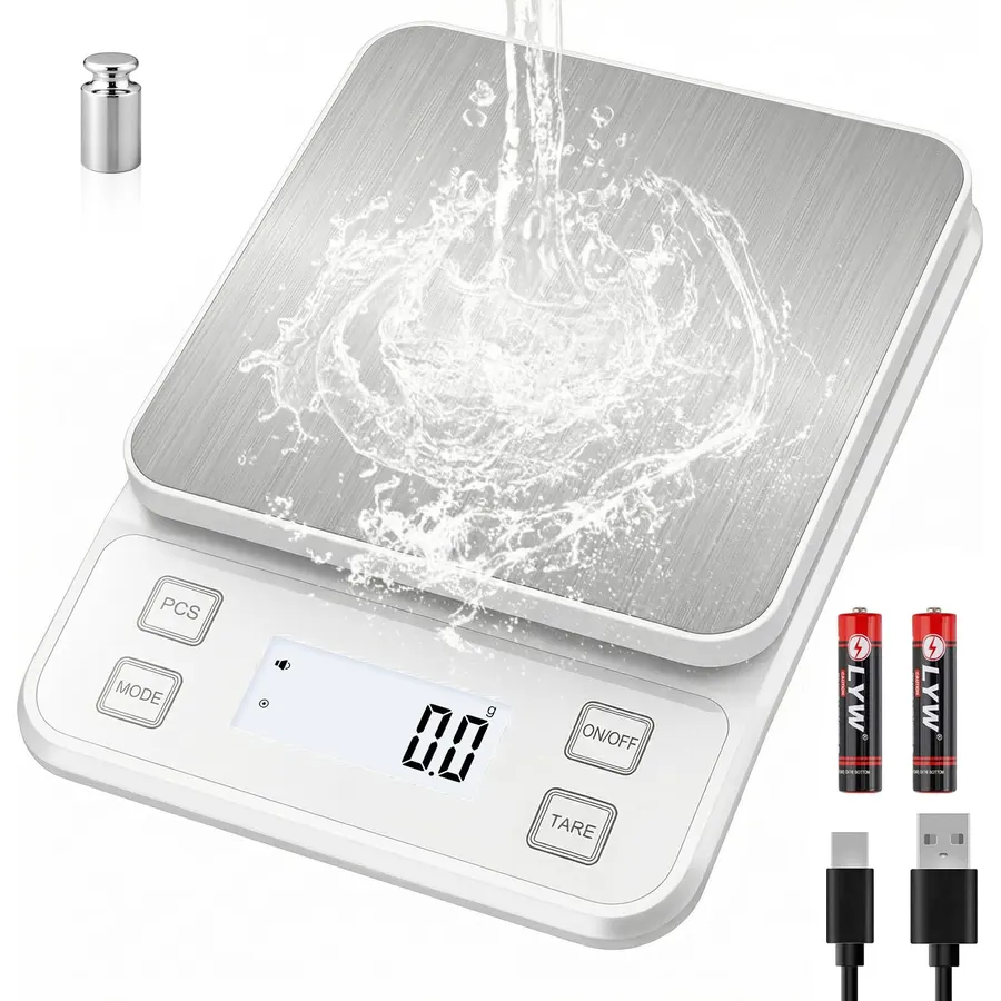 22lb Rechargeable Stainless Steel Scale, Diyife Large Kitchen Food Scale