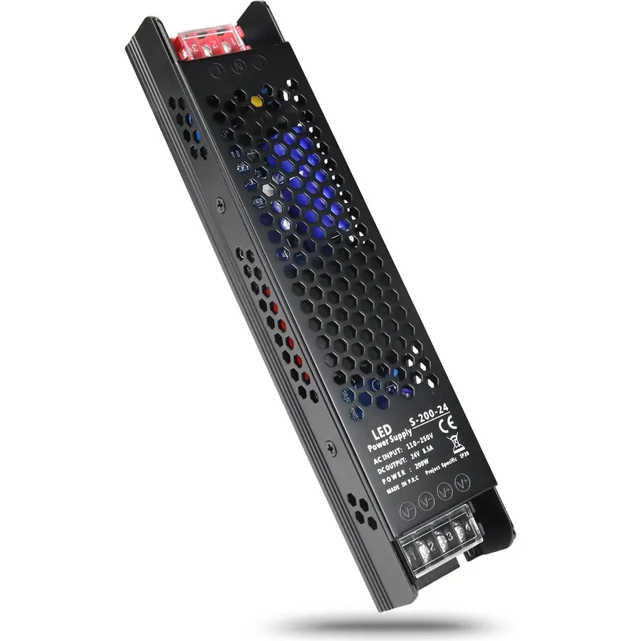 24V Power Supply, 8.5A 200W Universal Regulated Switching Power Supply Adapter, 110-250V AC to 24V DC Transformer, Converter, LED Driver for LED Strip Lights, Lighting Fixtures, Projects, Radio
