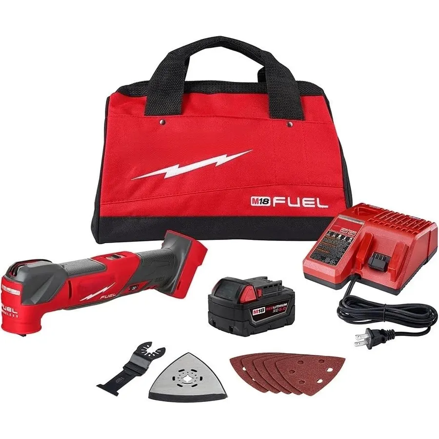2836-21 Oscillating Power Tools for Milwaukee M18 18V FUEL Cordless Oscillating Multi -Tool Kit - Red