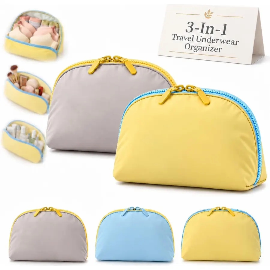 3 In 1 Travel Underwear Organizer Storage Bag Pouch Waterproof Portable