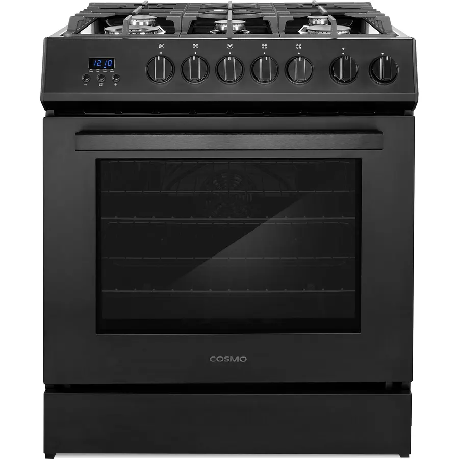 30 in. Nebula Coll 5.0 cu. ft. 5 Burner Gas Range, Convection, Matte Black