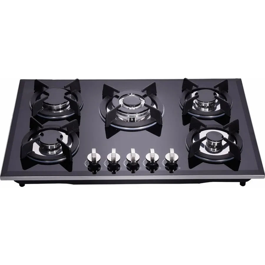 30 Inch Dual Fuel Gas Cooktop - 5 Burners, Tempered Glass, Drop-In, Sealed, DK157-A01S