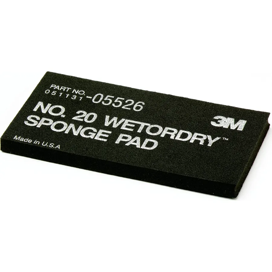 3M Wetordry Sponge Pad, 20, 05526, 5 1/2 x 2-3/4 in x 3/8 in