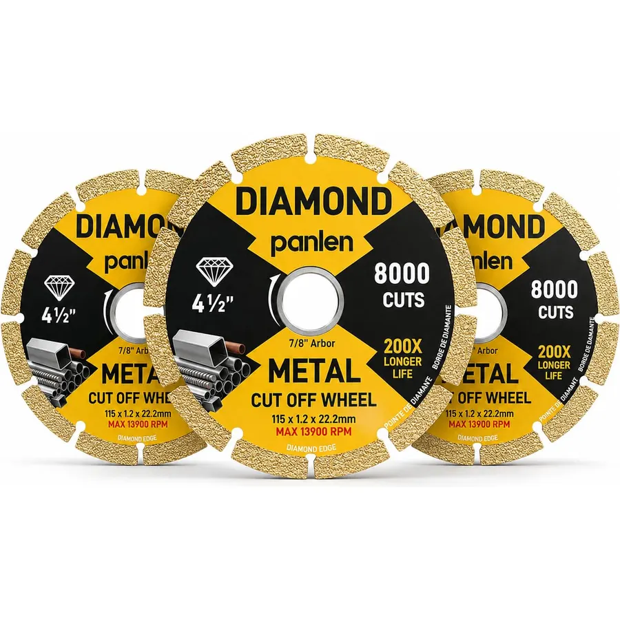 4 1/2 Inch Diamond Cutting Wheel for Metal, Grinder Blade,3 Pack