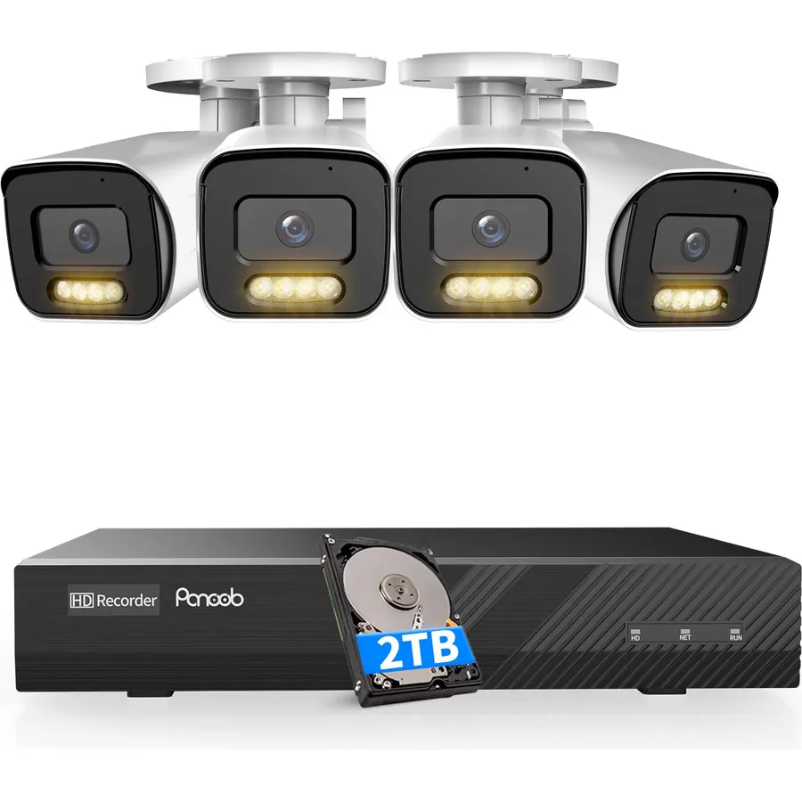 4 Camera Security System 8 Channel 5MP with 2TB HDD, PB65A0408-5MD