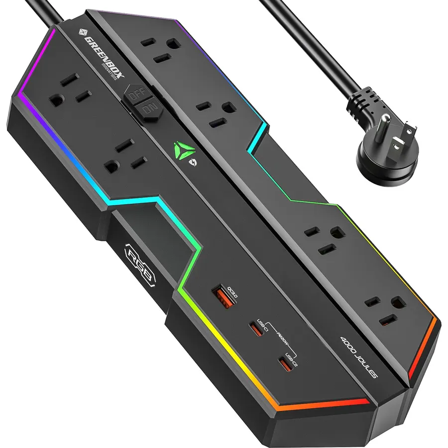 4000J Gaming Surge Protector Power Strip with USB Ports