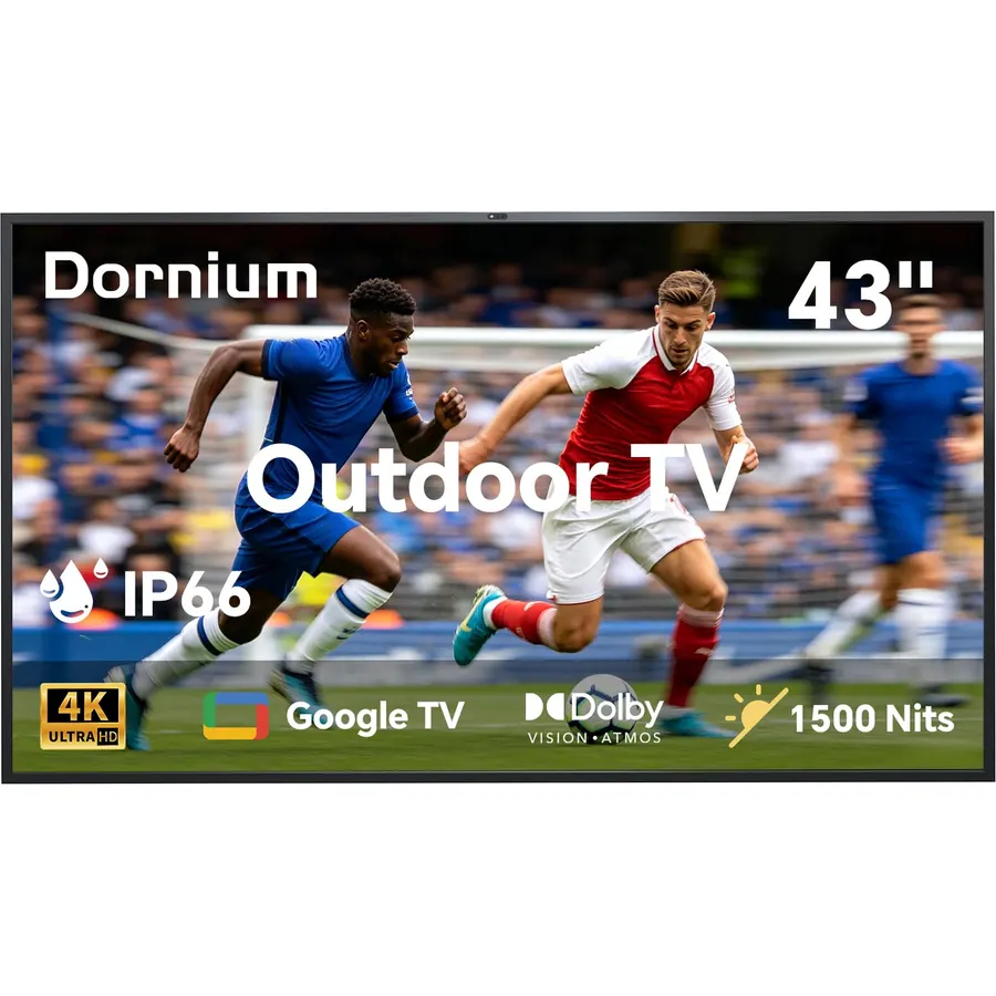 43 Inch Outdoor TV, 1500 Nits Hight Brightness, IP66 Waterproof TV