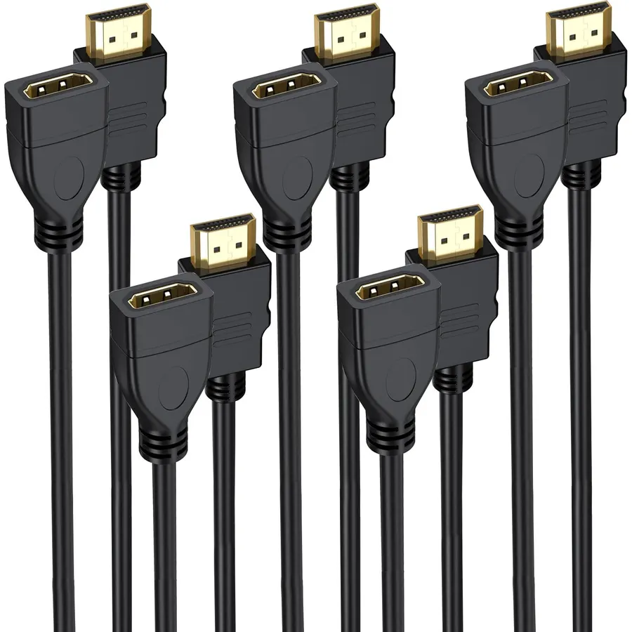 4K HDMI Extension Cable 5FT 5-Pack,HDMI Extender Cord 1.5M,4K@60Hz 2K@144Hz