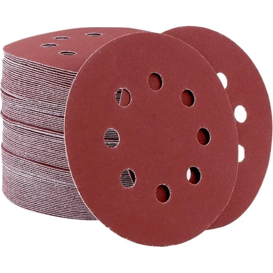 5/10/100pcs 5" 125mm 8 Hole Hook Loop Sanding Discs Sandpaper Pads Set 60Grits ~ 2000Grits Sander Disc Abrasive Polishing Tools(1200 Grits,100pcs)