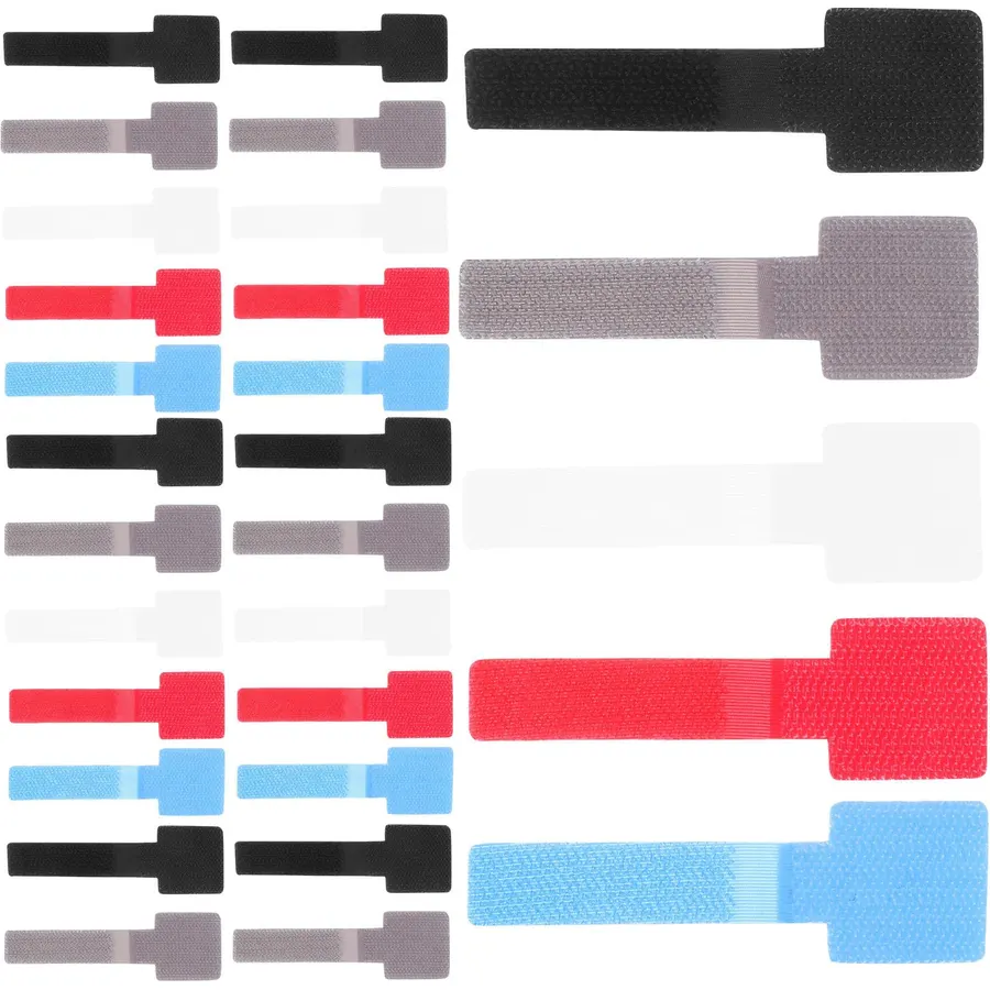 50pcs Desk Cord Organizer Ties, Adjustable Hook-and-loop Cable Straps