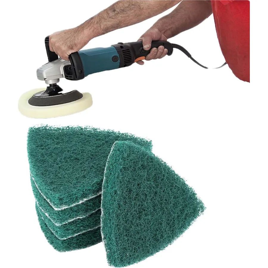 5PCS 13mm Triangle Sanding Scouring Pads, 240 Grit Oscillating Tool Sanding Pad Kit Multitool Sandpaper for Surface Sanding Polishing Deburring