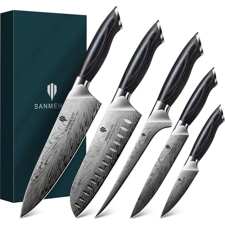 5PCS Knife Set, Kitchen Knife Sets in Powder Steel