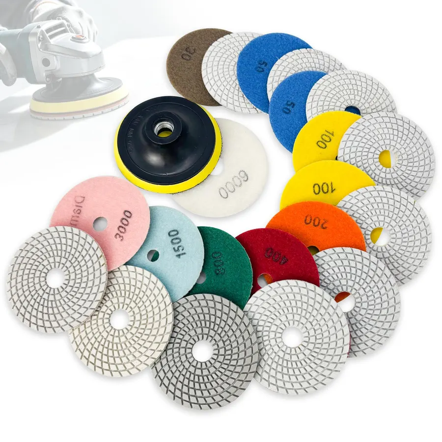 6 Inch Diamond Polishing Pads Tile Stone Diamond Sanding Pads Kit