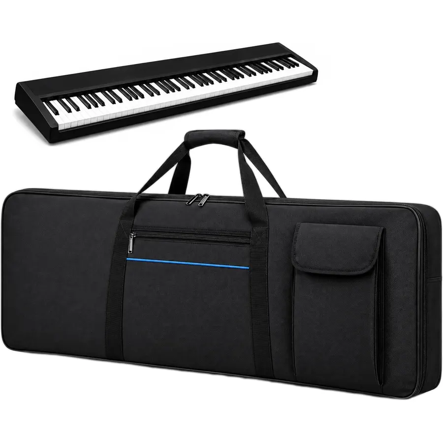 61 Key Keyboard Bag for Casio CT-X5000, Padded Keyboard Carrying Case with Zipper, Shoulder Straps, Handle, Storage Pocket, Water-Resistant Oxford Fabric,S(94 x 33 x 12cm)
