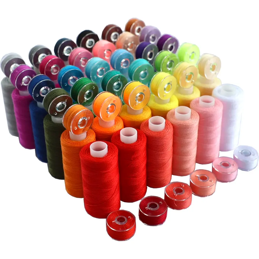 ilauke 50Pcs Thread for Sewing, 400 Yards Sewing Thread kit, Prewound Bobbins Hand & Machine, Sewing Machine Thread Assortment for Brother Singer Janome Juki Serger Machine, 25 Colors