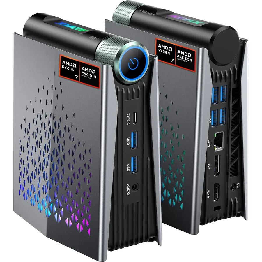 ACEMAGICIAN S3A Gaming Mini PC, Ryzen 7 H 255 (Up to 4.9GHz, 8C/16T), Radeon 780M Graphics, 16GB RAM, 512GB PCIe4.0 SSD, Mini Desktop Computer for Content Creation, Programming, Gaming & Home Office