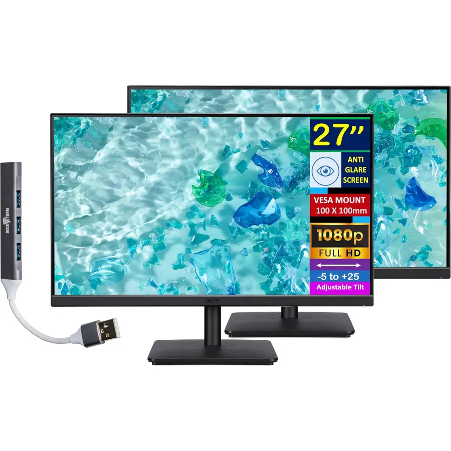 Acer 27" FHD IPS Monitor with 4ms Response Time (2-Pack)