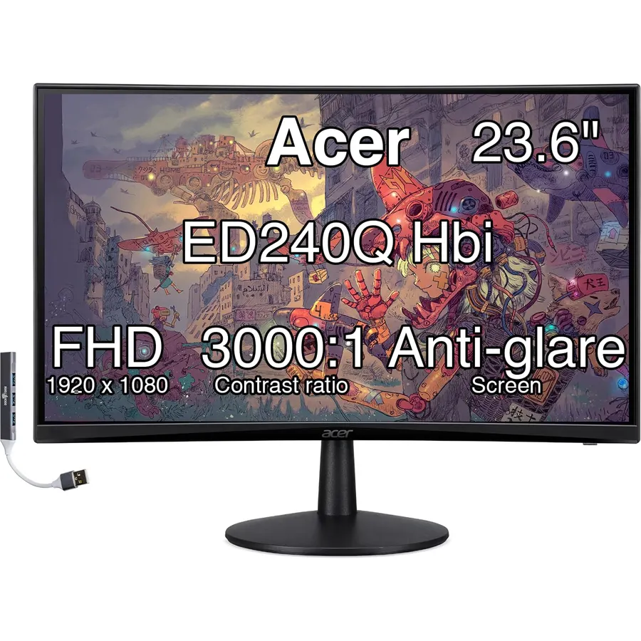 Acer Nitro 24" Curved Gaming Monitor 100Hz FHD 1500R Curve ZeroFrame Design