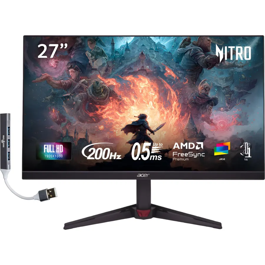 Acer Nitro 27in FHD 1920x1080 Gaming Monitor ZeroFrame Design VG270X UM.HV0