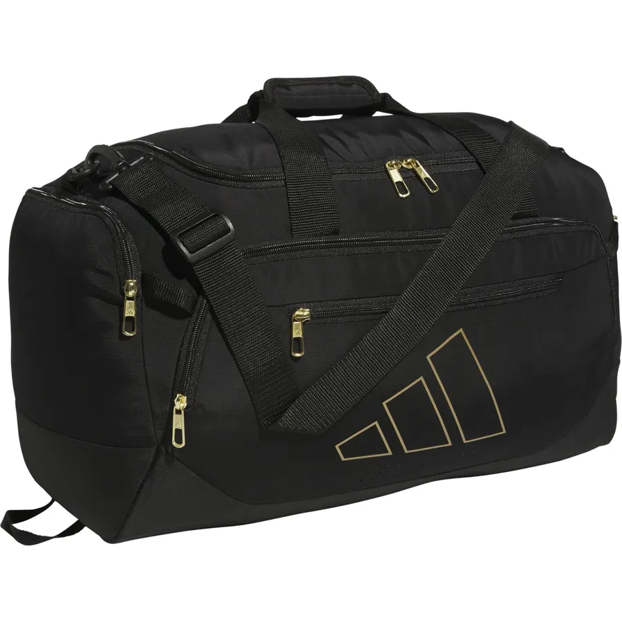adidas Defender Duffel Bag, Black/Gold Metallic, OSFA
