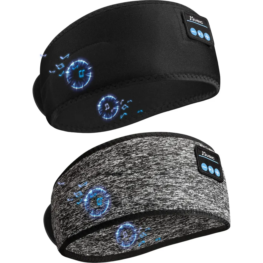 Adjustable Sleeping Headphones 2PCS Hook-and-Loop Bluetooth Headband