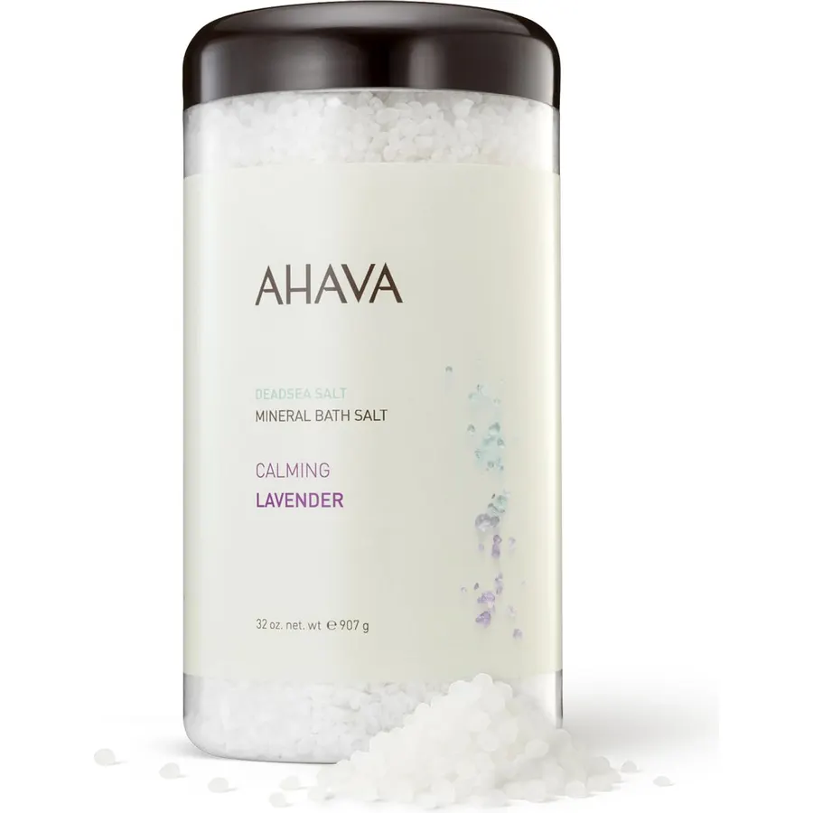 AHAVA Dead Sea Mineral Bath Salt- Intense Relaxation for Body & Mind, Elevates Moisture, Softens & Eases Sore Muscles, Enriched by Exclusive Dead Sea Salt & Osmoter blend, 32 oz