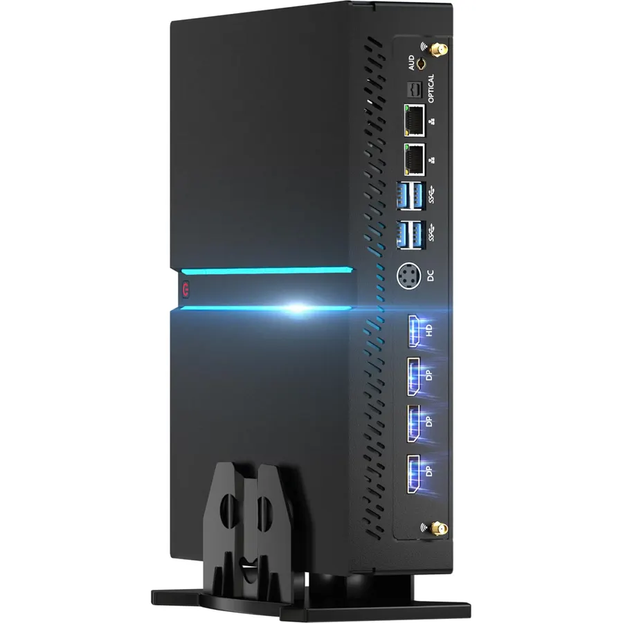 Ai Mini PC, Desktop Computer i9-14900F 24 Cores Upto 5.8GHz, 64G DDR5, 4T M.2 PCIE4.0 SSD, Win-11 Pro, GeForce RTX4070 12G, Four Display, 8K@60Hz, Dual LAN, WiFi6E, Multitasking, Video Server