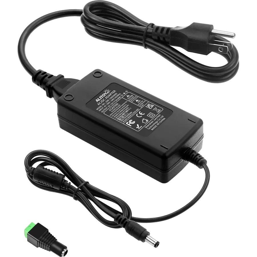 ALITOVE 12V Power Supply 10A 120W AC Adapter 100-240V 50-60HZ Transformer AC to DC Converter 12 Volt 10 Amp with 5.5x2.5mm Output Jack for 5050 3528 LED Strip Light CCTV Cameras 3D Printer
