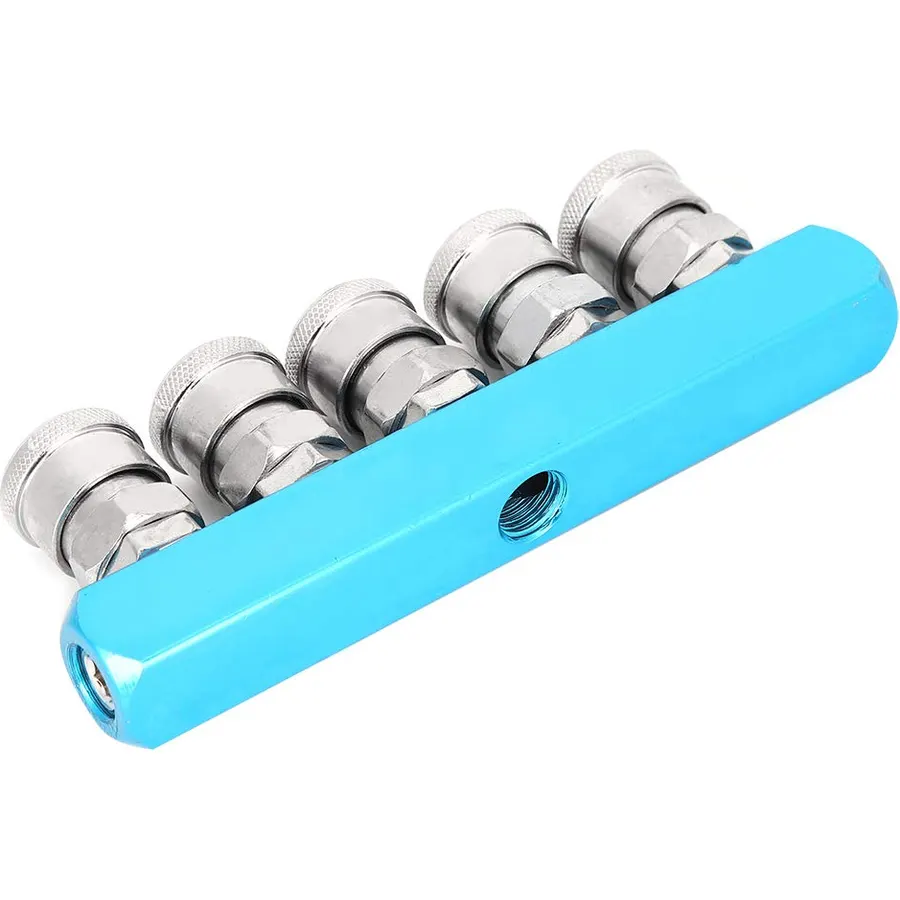 Aluminum Alloy Manifold Accessory for Pneumatic Components, Quick Coupler for Air Compressor, Suitable for Pipeline Installation
