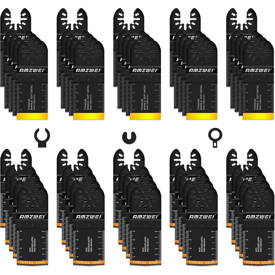 AMZWEI 50PCS Multi Tool Blade Kits Metal Wood Cutting, Professional