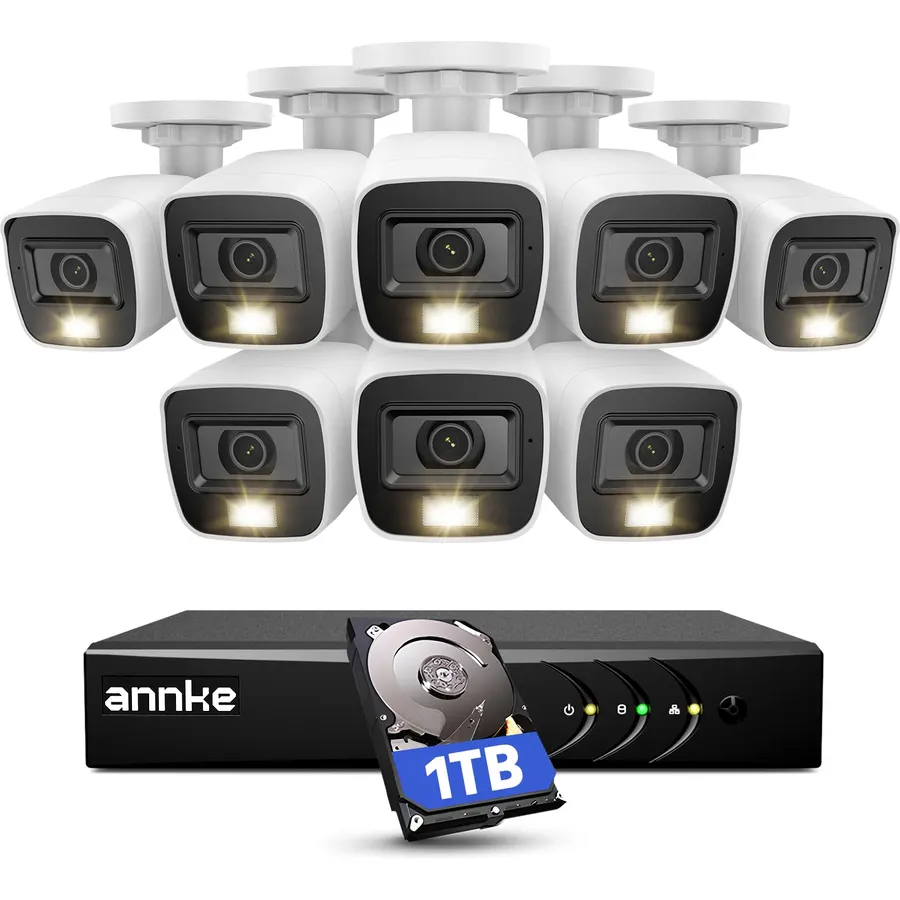 ANNKE 8CH 3K Lite Wired Security Camera System, 8X CCTV Cam, 1TB Hard Drive