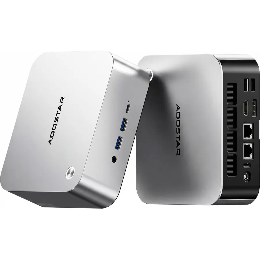 AOOSTAR MACO AMD Ryzen 7 6850H Mini PC (Beat 7735HS/7730U/6800H, up to 4.7GHz), 24GB LPDDR5 RAM+ 1TB PCIe4.0 NVMe SSD, 3×M.2 Slots, Dual 2.5G LAN, Dual USB4, OCuLink, 4-Screen 4K Display