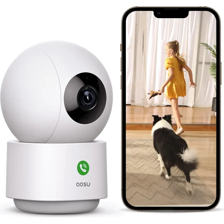 aosu 2K Indoor Camera, Baby Monitor for Home Security with 2.4GHz WiFi only