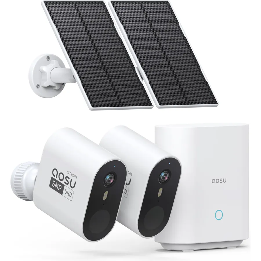 aosu 2K Battery Security Cameras Wireless Outdoor System, 4-Cam-Kit