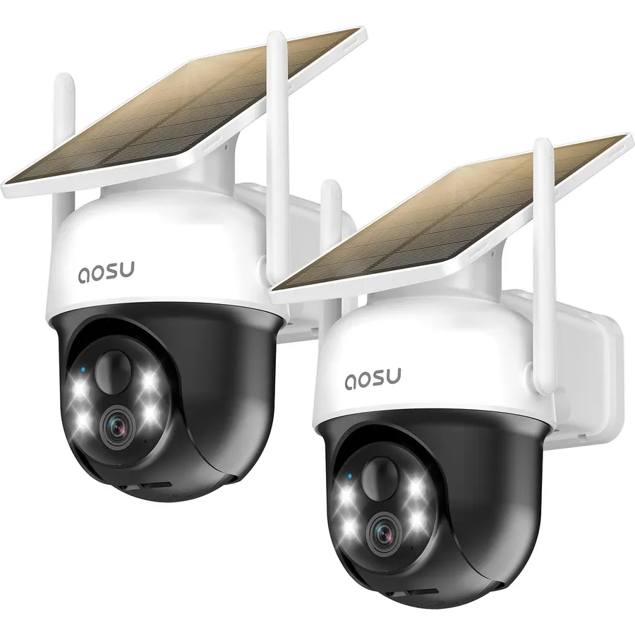 aosu Solar Camera Outdoor Wireless for Home Surveillance,Fixed Solar Panel