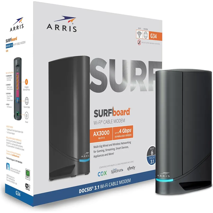 ARRIS Surfboard G36 DOCSIS 3.1 Multi-Gig Modem & Wi-Fi 6 Router | AX3000